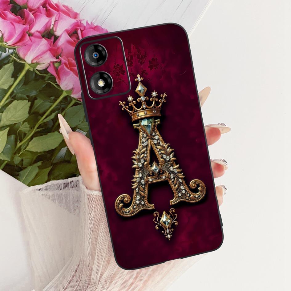 For Motorola Moto E13 E14 Case Retro Crown Letters Soft Silicone Protective Cover For MotoE13 E 13 Funda MotoE14 E 14 Phone Case