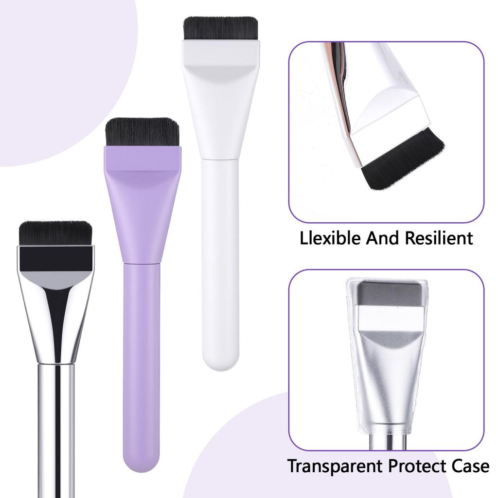 3 Stück Flacher Foundationpinsel, Spatelpinsel Make-up Gesichtsmaskenpinsel, Blenderpinsel Werkzeug für Applikator Gesichtscreme Puder Concealer