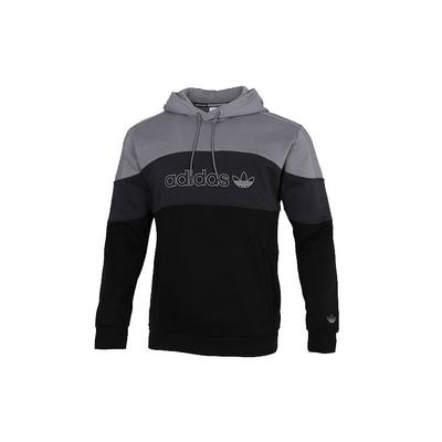 Originals Trefoil Colorblock Fleece Hoodie Men Hoodie Grey Black GD5796