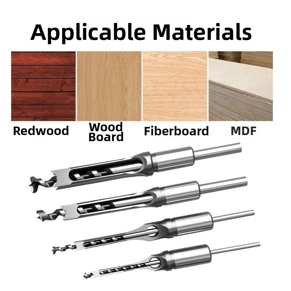 New Portable Square Hole Drill Bit 6.4/8/11/12.7/14mm Adapter DIY Square Hole Drill Bit Adapter Woodworking Drill