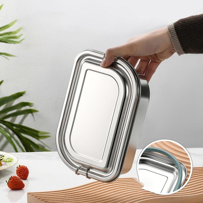 Metal Steel Lunch Box Leak Proof Bentos Box Metal Food Storage Container with Lid Lunch Container Dishwasher Safe