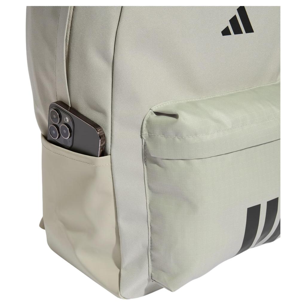 Adidas Sportswear 3-Stripes Lightweight Sports Series 27.4L Practical Commuter Plain Fabric Backpack Unisex Backpack Light-Sesame-Gray Black KQ7967