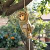 Monkey Figurine Hanging Ornament, Resin Climbing Animal Statue, Weatherproof Decor for Garden, Patio, Balcony, Indoor Plants