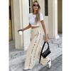 Fashion Womens Casual Leopard Print High Waist Trousers Pants Capris