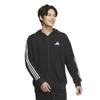 Adidas Hoodie JUP86 Black 3XL ESS+ 3-Stripes Full-Zip Men's (JW6924)