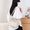 Borsa Tote Versatile in Nylon con Tasche Multiple con Zip Tracolla Regolabile Borsa a Spalla Casual per Donne Quotidiana