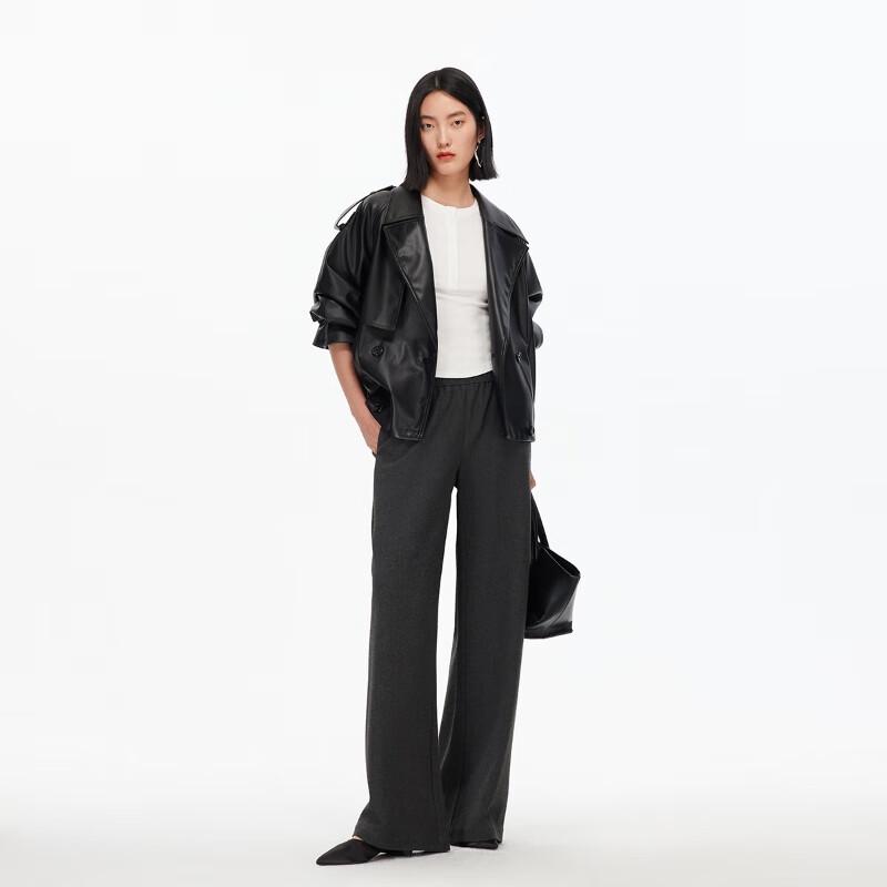 Veromoda Women's Elastic Waist Loose Straight-Leg Casual Pants