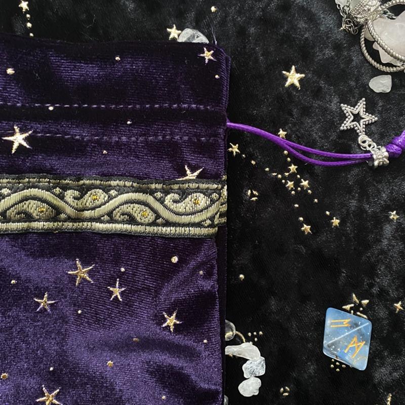 Velvet & Satin Drawstring Pouch for Ideal Size for Tarot & for Oracle Cards DND D&D Dungeons & Cards Accessories Jewelry