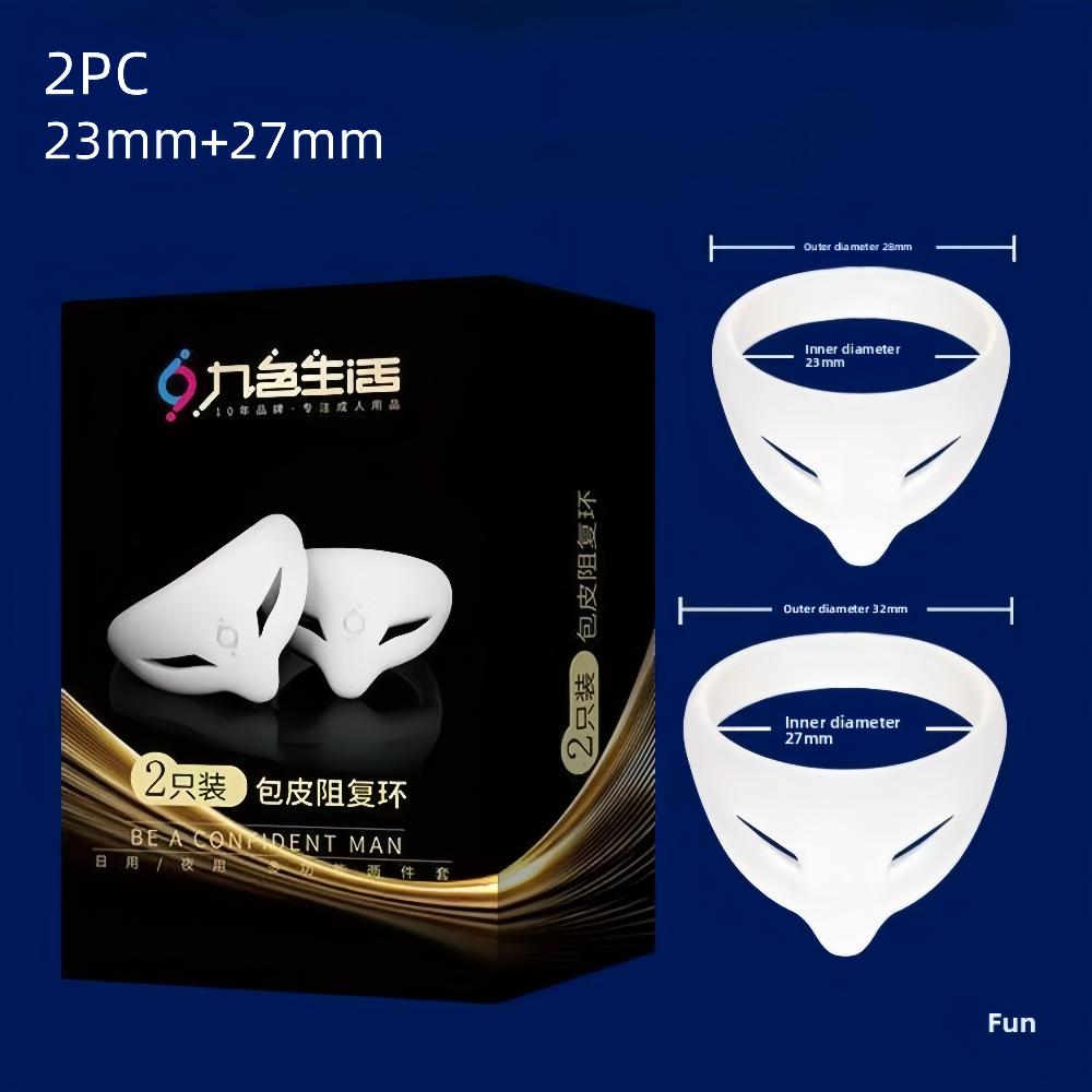 S/L Foreskin Corrector  Male Glans Exposure Delayed Ejaculation Penis Erection Penis Ring Soft Silicone Elastic Adult Toy