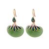 Trendy Chinese-Style Zircon Enamel Earrings for Women — Versatile High-End Summer Ear Hooks