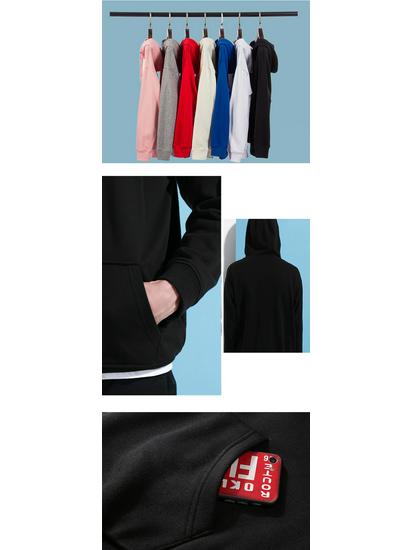 Men's and Women's Plus Size Autumn/Winter Solid Color Casual Hoodie Set