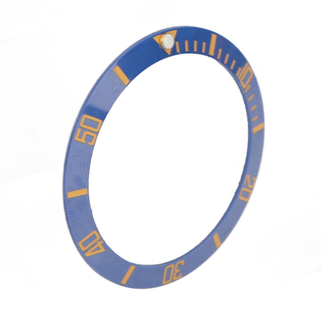 Watch Bezels Inserts Blue Circle with Gold Words Ceramics Watch Dial Bezel Ring for Replacements