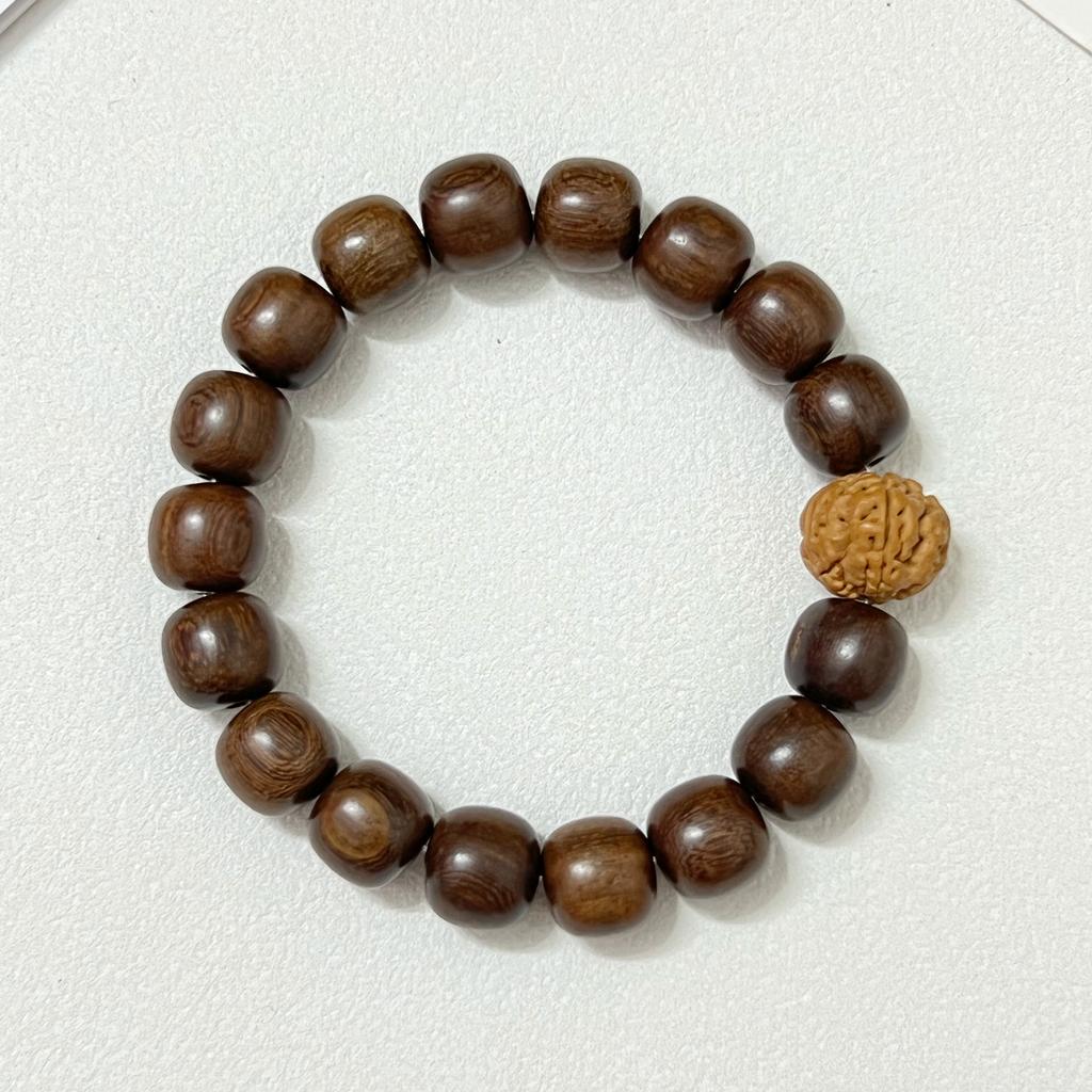 Wooden Beaded Bracelet for Men Elastic Sandalwood Bangle Handmade DIY Wood Bracelet Jewelry Gifts