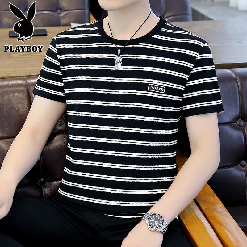 

PLAYBOY Men s Striped Slim-Fit Polo T-Shirt 3XL