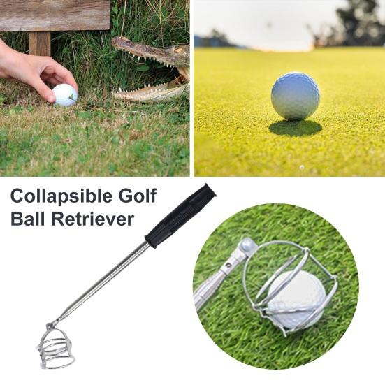 Golf Ball Retriever Stainless Steel Telescopic Ball Retriever Tool for Water Bushes Ball Pickup Tool Golf Accessories