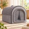 Enclosed Pet Bed with Curtain Flaps Detachable for Sleeping