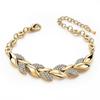 Bracciale foglia d'oro Gioielli da sposa alla moda Bracciale in vetro da donna Bracciale da donna