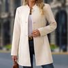 Women S Casual Stand Collar Long Woolen Winter Coat