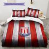 Stoke City FC Muster Bettwäsche Bettdecken-Set Heimdekoration Geschenk (1 Bettbezug + 2 Kissenbezüge (ohne Füllung))