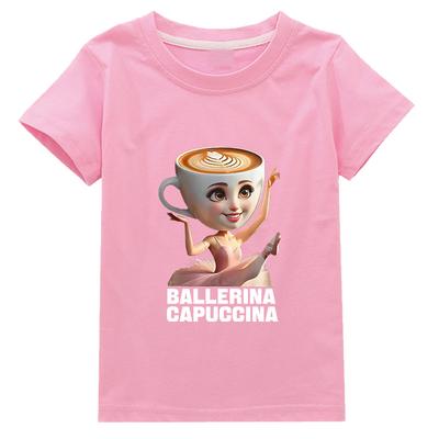 Balerin Capuccina İtalyan Beyin Çürümesi Komik Meme Yaz Pamuk Bebek Kız Kısa Kollu Dış Giyim Erkek Çocuk Tişört Çocuk Giyim