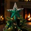 Xmas Tree Topping Ornament Glitter Sequins Star Topper Shiny Sparkly Treetop Topper Ornament Shatter-Proof Christmas Decoration for Holiday