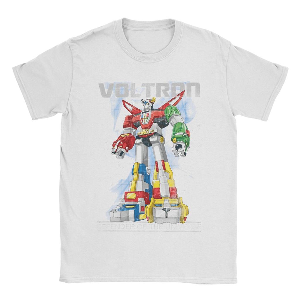 T-shirt Anime Voltron da Uomo Abbigliamento in Cotone Vintage Manica Corta Girocollo Maglietta T-shirt Stampata
