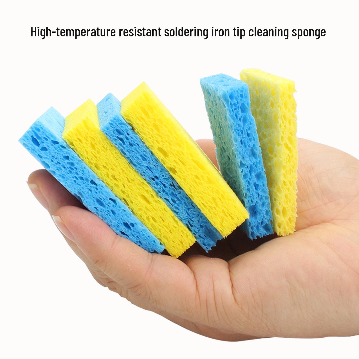 

Heat-Resistant Soldering Iron Tip Cleaning Pad - Compressed, Thickened Sponge for Welding Stations Yellow - Rectangular Sponge - 1 Piece