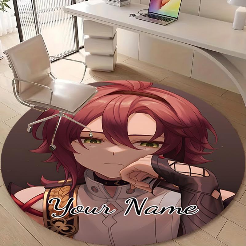 Personalized Genshin Impact Round Chair Office Rug - Perfect for Mat, Office Chair & More - Ideal Gift for Birthdays and Holidays
