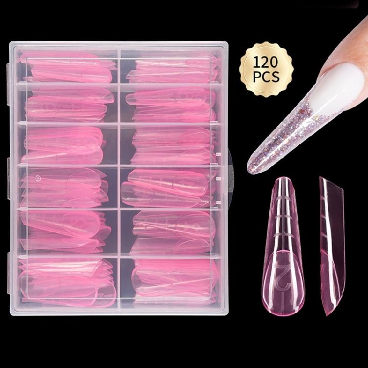 120 UVS Żel Akryl Formy do Zdobień Paznokci Sztuczne Końcówki Paznokci Przezroczyste Pełne Pokrycie Formy Duals Nail System z Podziałką do Przedłużania