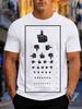 2026 New Arrival Pure Cotton Tshirt Funny Middle Finger Eye Chart Parody Print Crew Neck Unisex Casual Short Sleeve