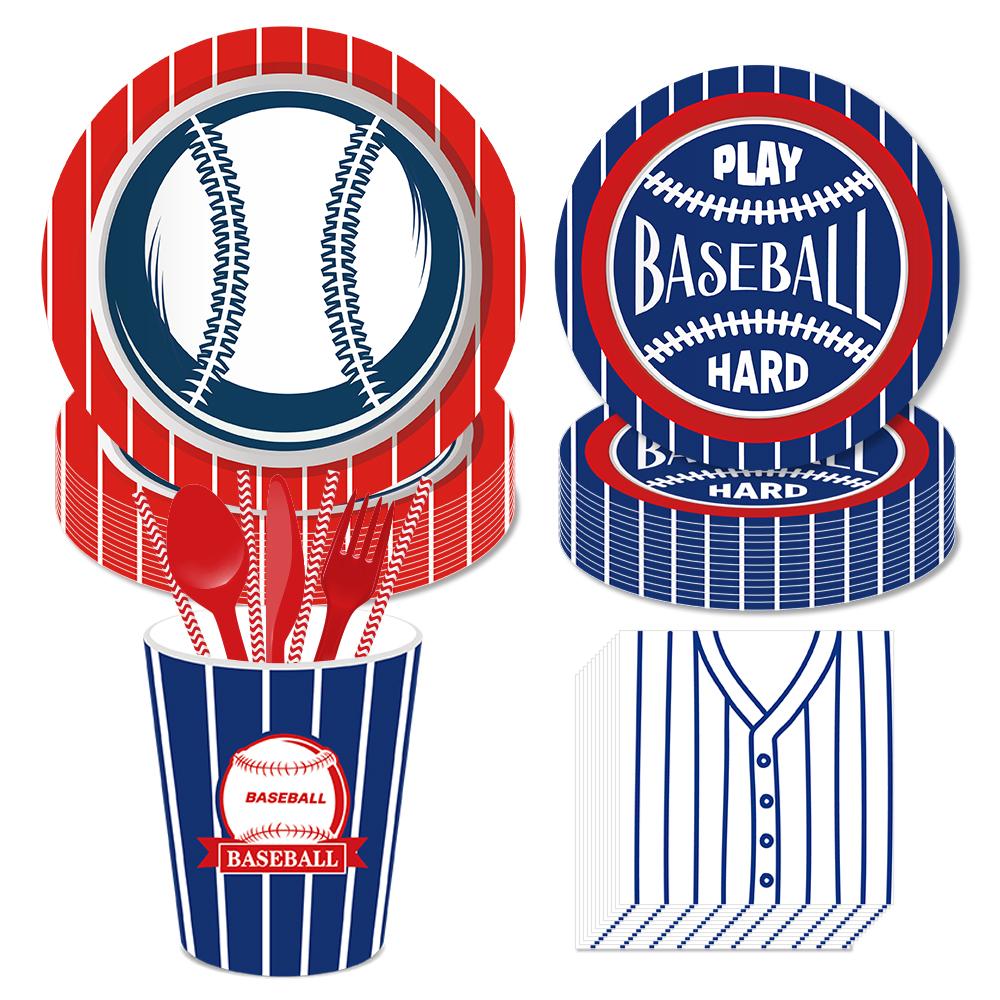 Baseball Theme Party Disposable Tableware Paper Plates Cup Banner Balloons Birthday Club Celebrations Baby Shower Decor Supplies