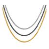Collana a Catena di Grano per Uomo Tono Oro Argento Nero Catene di Grano 3mm Collana in Acciaio al Titanio per Uomo Ragazzo Regali di Compleanno