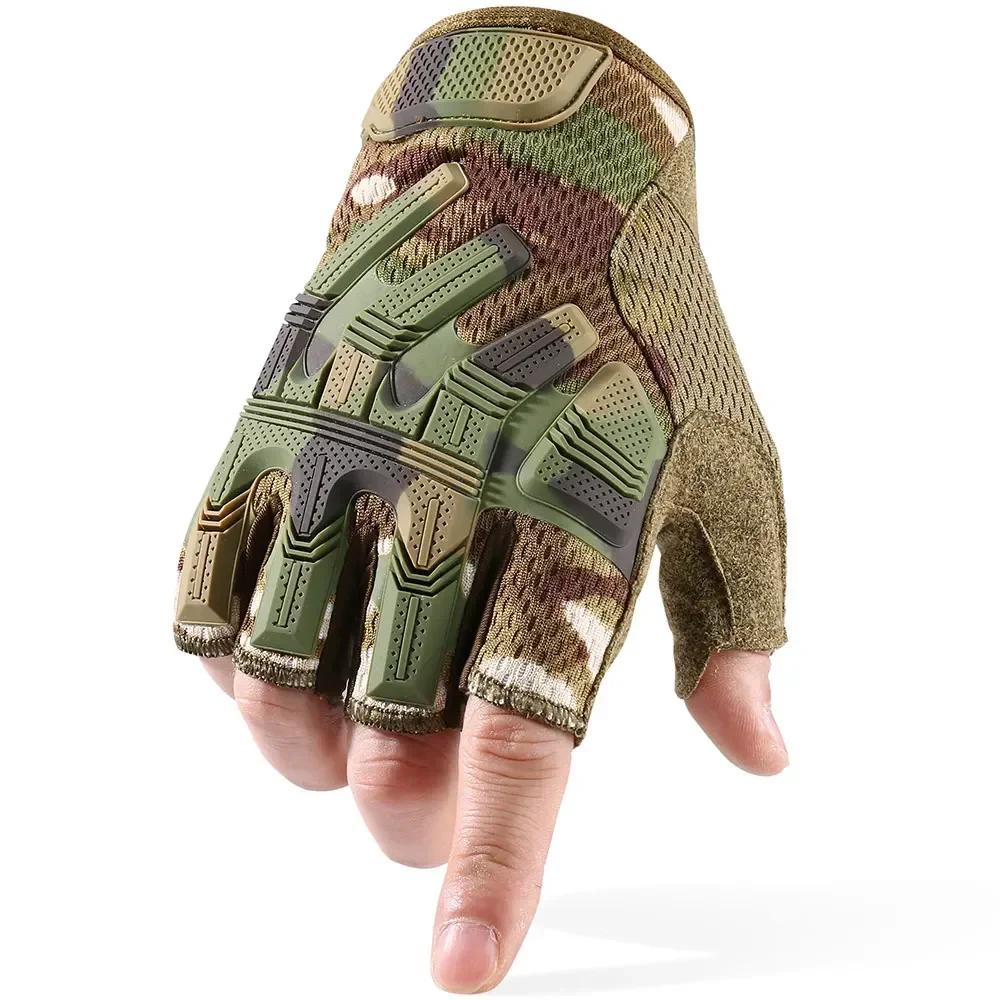 Gants sans doigts Gants demi-doigts Mitaines tactiques respirantes SWAT Airsoft Vélo Extérieur Tir Randonnée Conduite Homme Nouveau