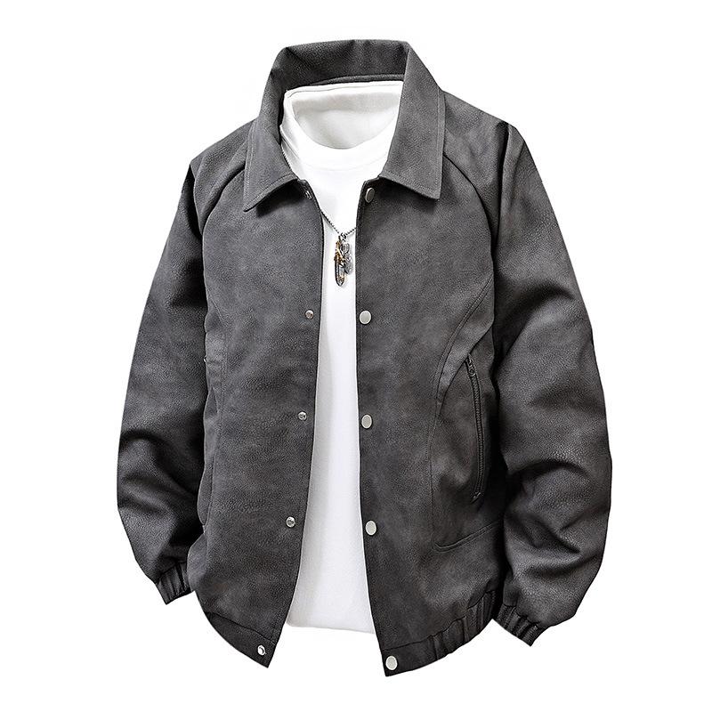 2025 new spring and autumn fattened plus size men's jacket trendy fashion casual versatile Korean version coat men