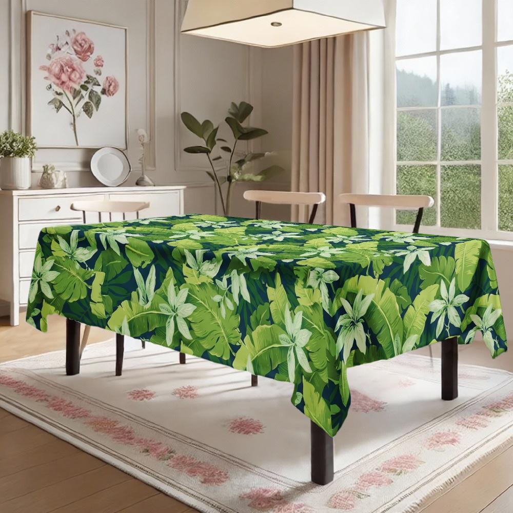 Tropical Leaves Rectangle Table Cloth for Table Decor Kitchen Dining Waterproof Reusable Tablecloth for Table Indoor Outdoor