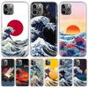 Japanese Style Wave Art For iPhone 17 Air 16 15 14 Plus 13 Mini 12 11 Pro Max Phone Case 16E 7 Print 8 SE Fundas Cover Soft Coqu