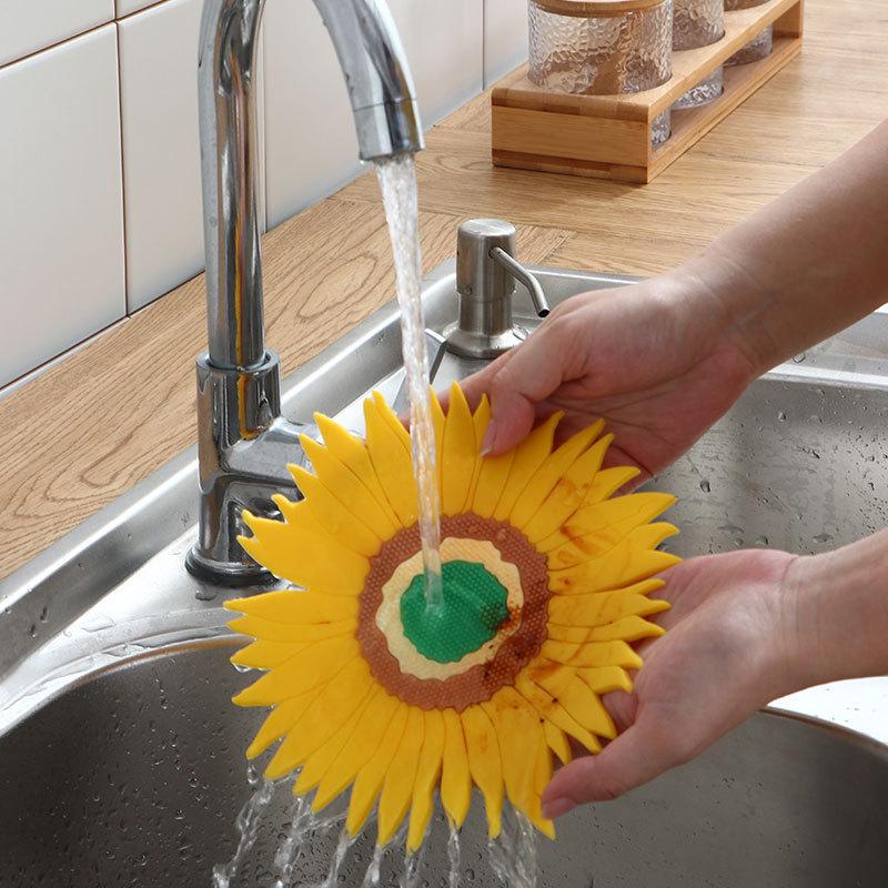 Silikon-Topfuntersetzer Topfmatte Sonnenblume Pfanne Topfhalter Hitzebeständig Rutschfest Heißes Geschirr Untersetzer für Küche Esstisch Arbeitsplatte