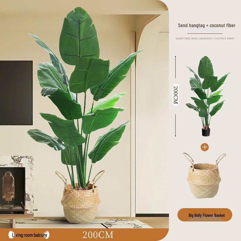Large Faux Bird of Paradise Tree - Indoor Living Room Floor-Standing Luxury Green Plant Decor