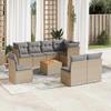 VidaXL Garden Lounge Set with Cushions 9 Pcs, Patio Sofas, Furniture Set, Outdoor Terrace Furniture, Beige 3223742