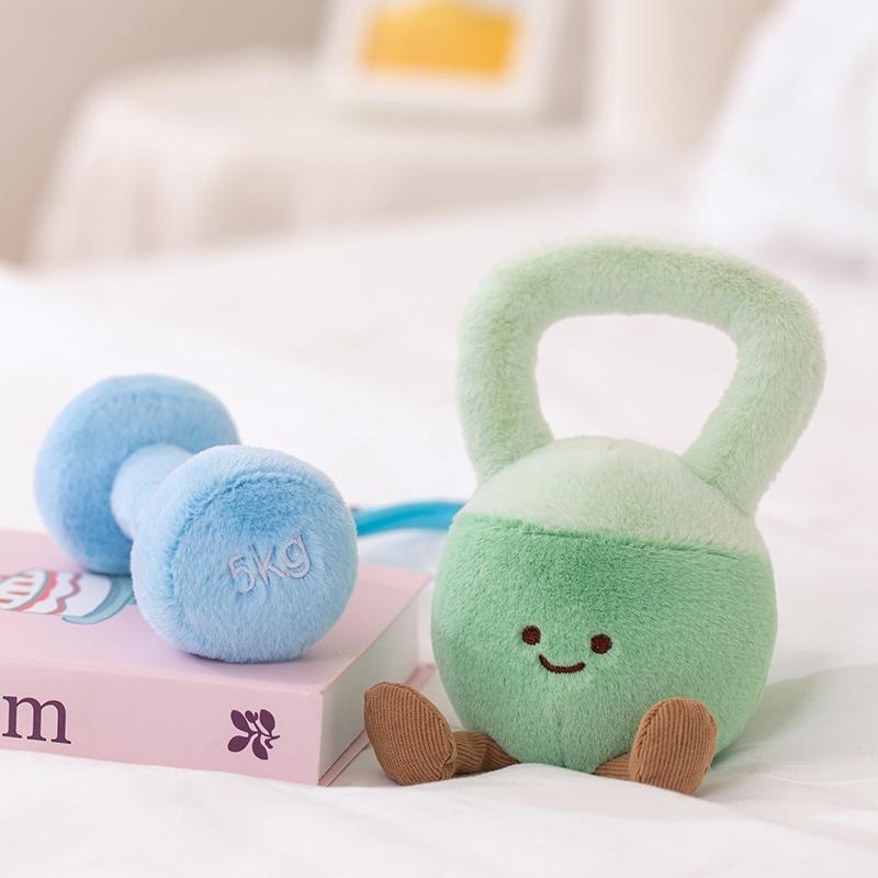 Creative Simulation Dumbbell Doll Plush Toy Pendant Kettlebell Doll Children Soothing Doll Photo Props