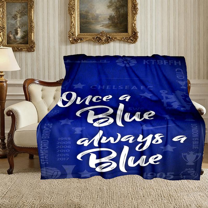 1pc Chelsea FC Blanket, Cozy Valentine's Day Blanket, Multi-functional Nap Blanket Available Throughout the Four Seasons