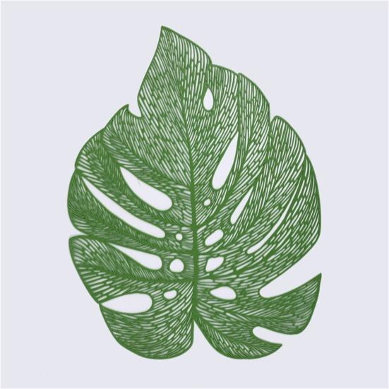 Table Mat Hollowed-Out Nordic Heat-resistant Simulation Turtle Back Leaf Placemats for Dining Table