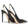 Sexy High Heels Pumps Shoes Nude Black Heeled Slingbacks Women's Sandal Large Size 45 Point Toe Summer Office Party Shoes Female