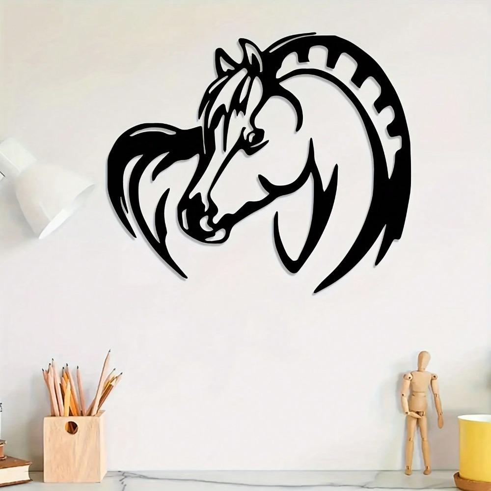 Vintage Horse Metal Wall Sculpture Heavy Duty Rustic Art