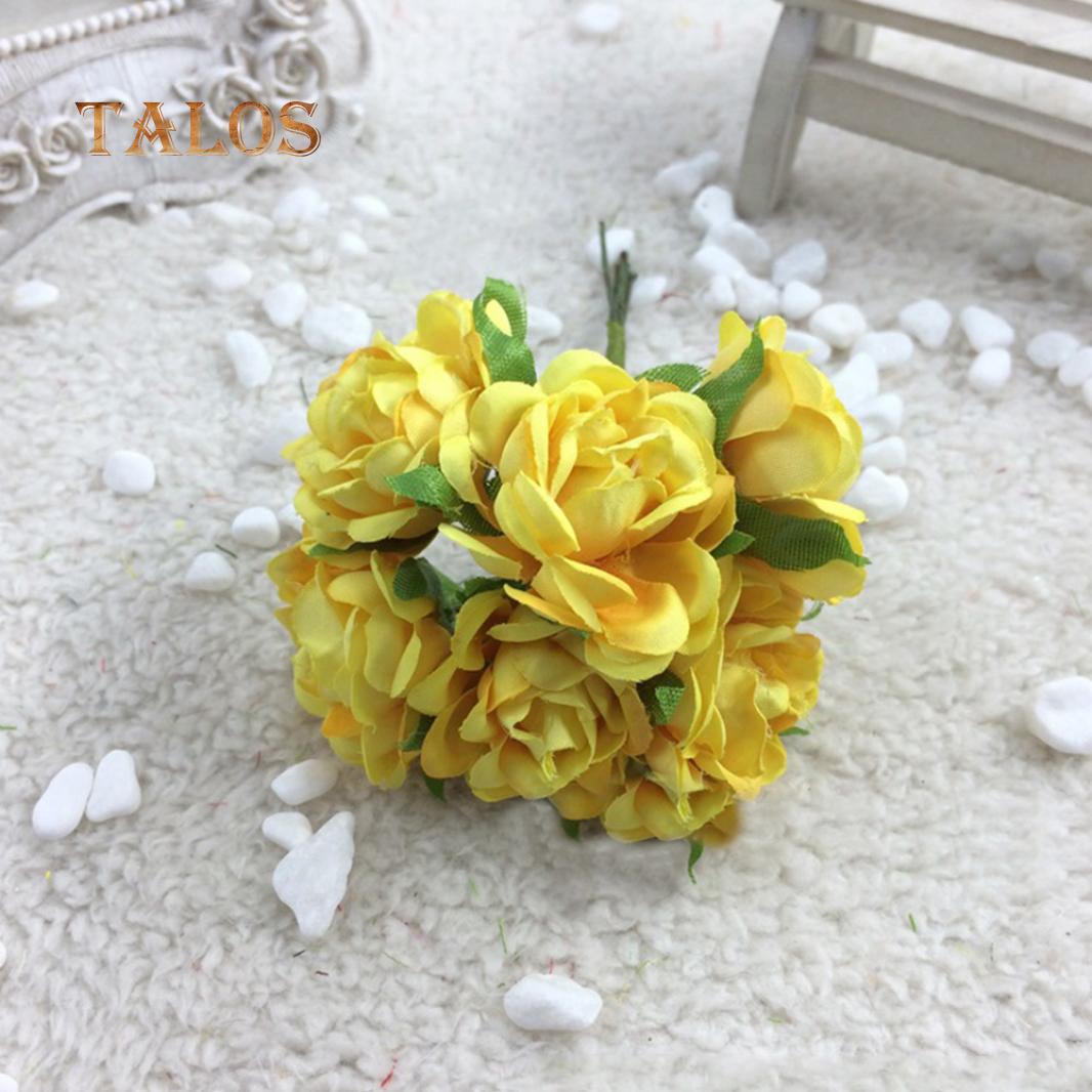 

Искусственный шёлковый букет для декора жёлтый