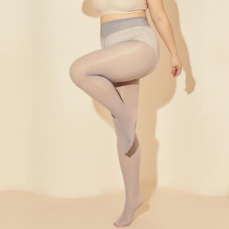 360 Seamless Crotch Silky Shiny High Waist Tummy Control Ultra-Thin Pantyhose.