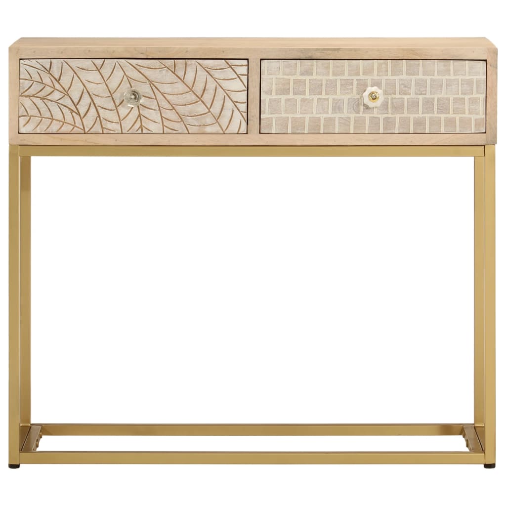 Console Table 90x30x76 cm Solid Mango Wood and Iron
