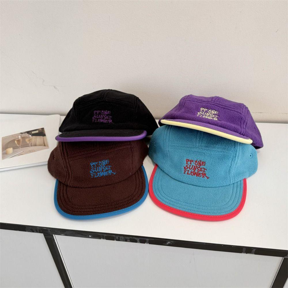 Letter Embroidery Peaked Cap Retro Outdoor Hat Fashion Baseball Caps for Men Women  Warm Autumn