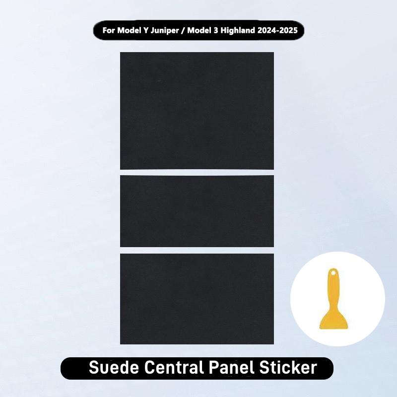 Suede Central Control Panel Sticker for Tesla Model 3 Y Model 3 Highland Model Y Juniper Console Protector Cover Car Accessories