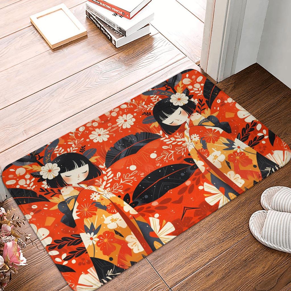 Japanese Sakura Flowers Cherry Blossoms Doormat Mat Anti-Slip Bath Kitchen Bedroom Rug Carpet 40*60cm